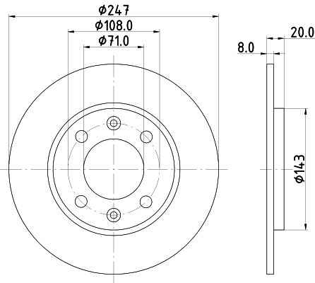 HELLA PAGID stabdžių diskas 8DD 355 101-811